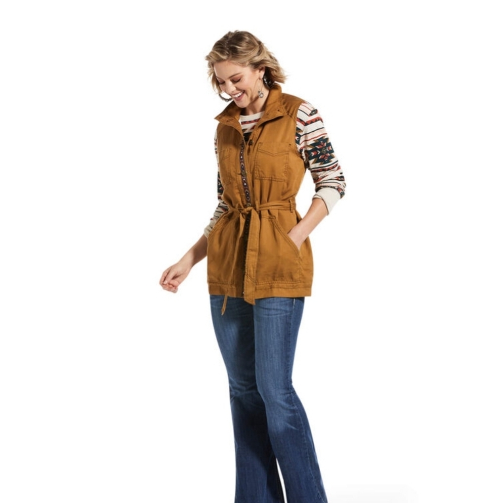 Ariat NWT Women's Rucksack First Rodeo Vest in Brown XL